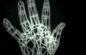 Still from A Computer Animated Hand, by Ed Catmull